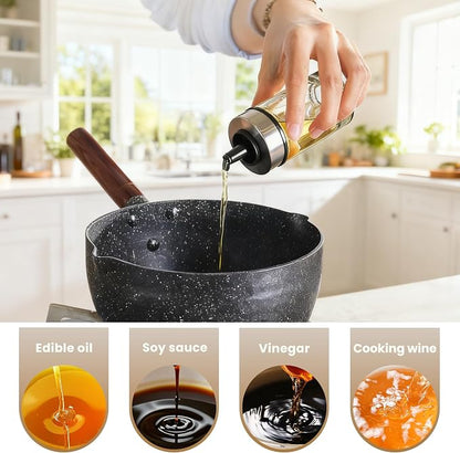Mlici Oil and Vinegar Dispenser Set of 6 Bottles, Stainless Steel Salt Pepper - Image 6