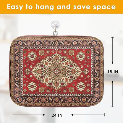 Sanwarm Absorbent Dish Drying Mat, Royal Red Moroccan Microfiber Pad - Image 2
