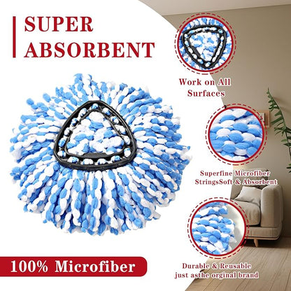 4 Pack Spin mop Replacement Head, Spin mop Scrub Brush, Microfiber Mop Refills - Image 3