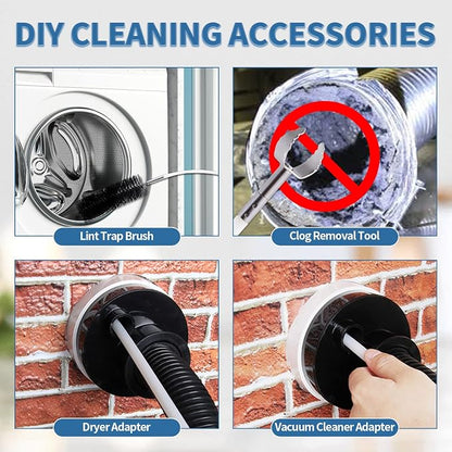 Bluesea 7 Pieces 16 Feet Dryer Vent Cleaner Kit, Reinforced Nylon Dryer Vent - Image 3