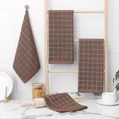 Homaxy 100% Cotton Terry Kitchen Towels, Checkered Designed, Soft and Super - Image 6