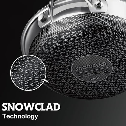 SNOWCLAD 12 Inch Hybrid Nonstick Frying Pan, Stainless Steel Skillet, - Image 6