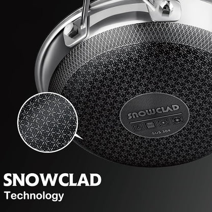 SNOWCLAD 3 Piece Hybrid Nonstick Pans Set, 8+10+12 Inch Nonstick Frying Pans Set - Image 6