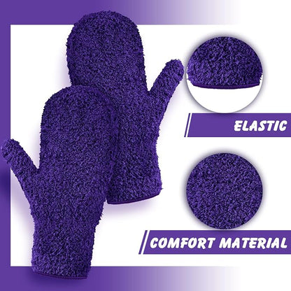 Bencailor 4 Pair Microfiber Dusting Mittens Reusable Women Cleaning Mittens - Image 5