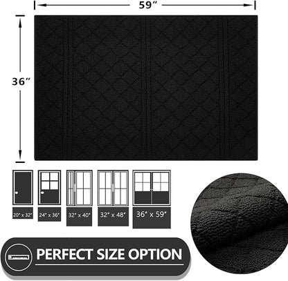 REFETONE Indoor Doormat, Front Back Door Mat 36"x59" Absorbent Rubber Backing - Image 2