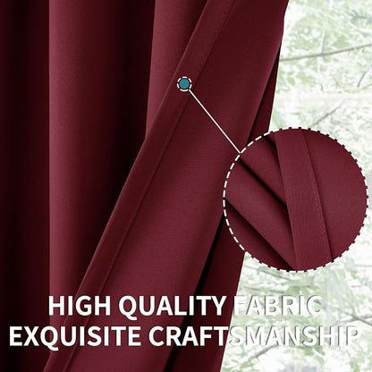 BGment Burgundy Blackout Curtains 36 Inches Long - Image 6