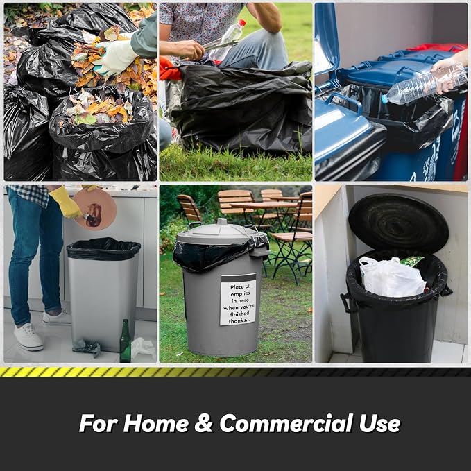 150 Count 55-60 Gallon Trash Bags, Sturdy & Tear-Resistant Commercial Can - Image 7