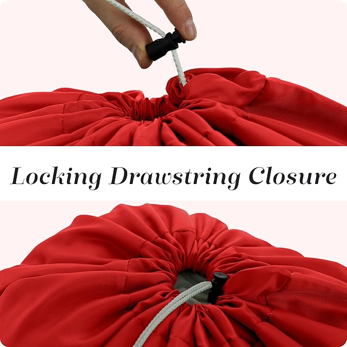 Handy Laundry Nylon XL - Large Capacity with Locking Drawstring, Machine Washable, Fits Laundry Baskets or Hampers, Holds 3 Loads of Clothes - Red (Pack of 2)