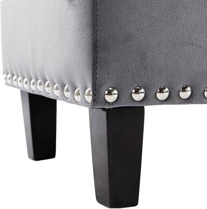 Ottoman with Storage, Storage Ottoman Bench with Button-Tufted, Upholstered End - Image 7