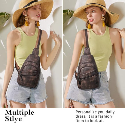 Sling Bag Crossbody Bags for Women Small Cross Body Bag Fanny Packs Chest Sling Purse for Daily Travel Leisure Sport