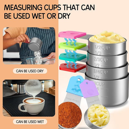 Magnetic Measuring Cups, 6 Stainless Steel Nesting Measuring Cup Set - Image 3