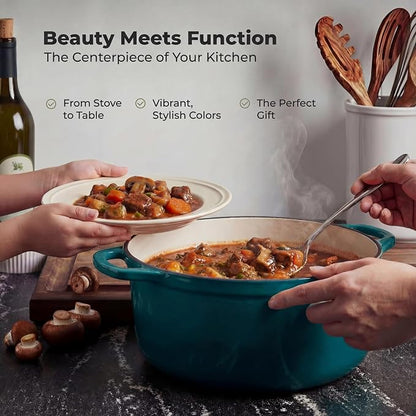 Zulay Kitchen 6 Quart Enameled Cast Iron Dutch Oven Pot - Image 7