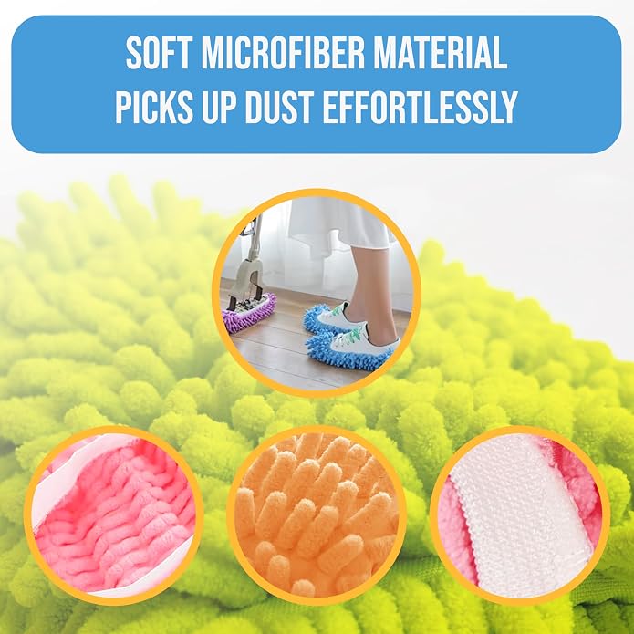 Winterlace Mop Slippers 60 Pcs Microfiber Chenille House Floor Dusting Cleaning - Image 4