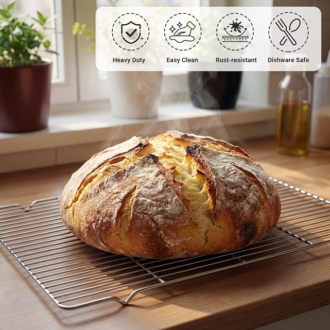 Lounsweer 2 Pcs Cooling Racks, 21L X 13W X 1H Stainless Steel Wire Rack - Image 4