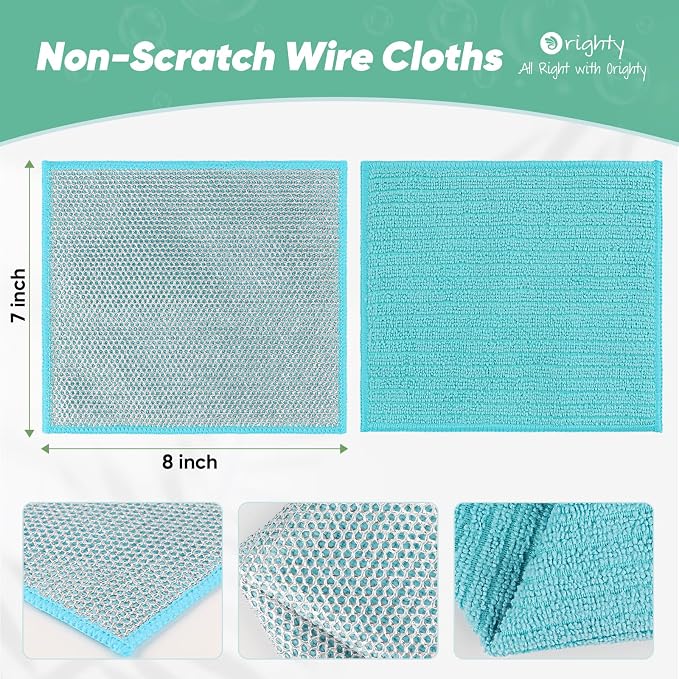 Orighty Multipurpose Wire Dishwashing Rag 12 Pcs, Upgraded Double-Layer - Image 2