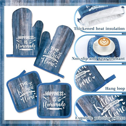 Leinuosen 8 Pcs Farmhouse Kitchen Decor Towels and Oven Mitts Sets Pot Holders - Image 5