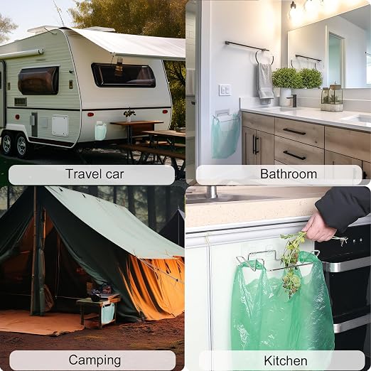 2 Pcs Stainless Steel Trash Bag Holder - Image 6