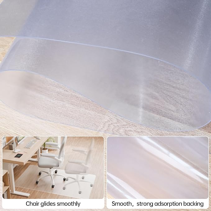 Office Chair Mat for Hardwood Floor, Easy Glide, Protects Hard Surfaces from - Image 4
