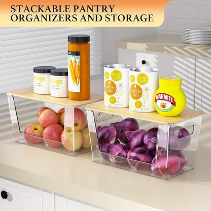 6 Pack Clear Stackable Storage Bins - Image 3