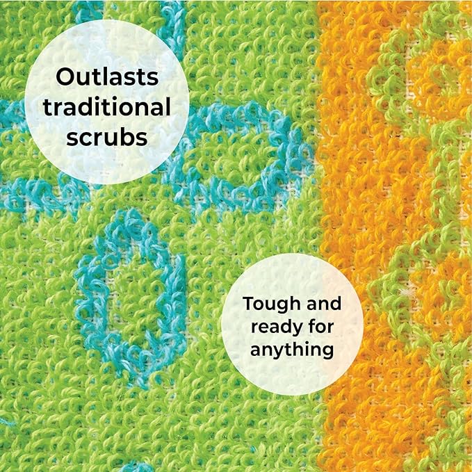 Skoy Scrub, 8-Pack Reusable, Non-Scratching Dish Scrubber for Kitchen and Household Cleaning, Planet-Friendly, Dishwasher Safe Soft Scrub, Monochromatic Colors