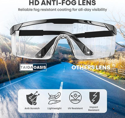 Safety Glasses, Full Coverage Lens, Built-in Brow Guard, UV Resistant, - Image 4