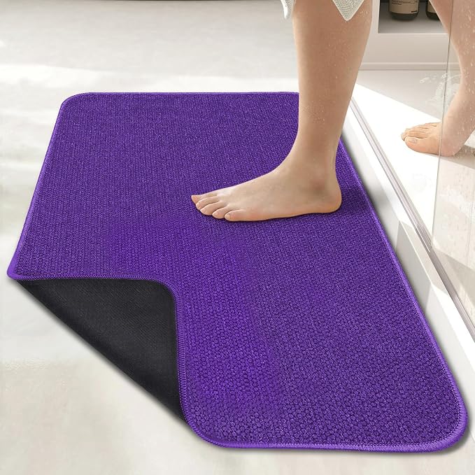 Bath Mat, Ultra Thin Bathroom Rugs, Rubber Bath Mats by BosapDirect