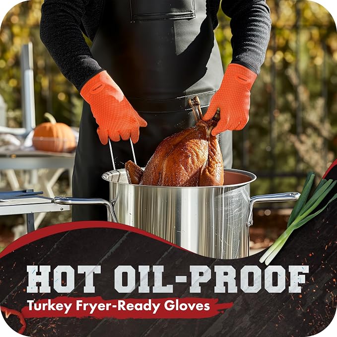 KITCHEN PERFECTION S Silicone Smoker Oven Gloves -Extreme Heat Resistant BBQ - Image 6