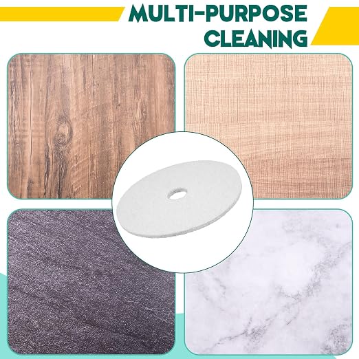 2 Pcs 12" White Scrubbing Pads Commercial Cleaning Orbiter Pads-Maintenance Non - Image 4