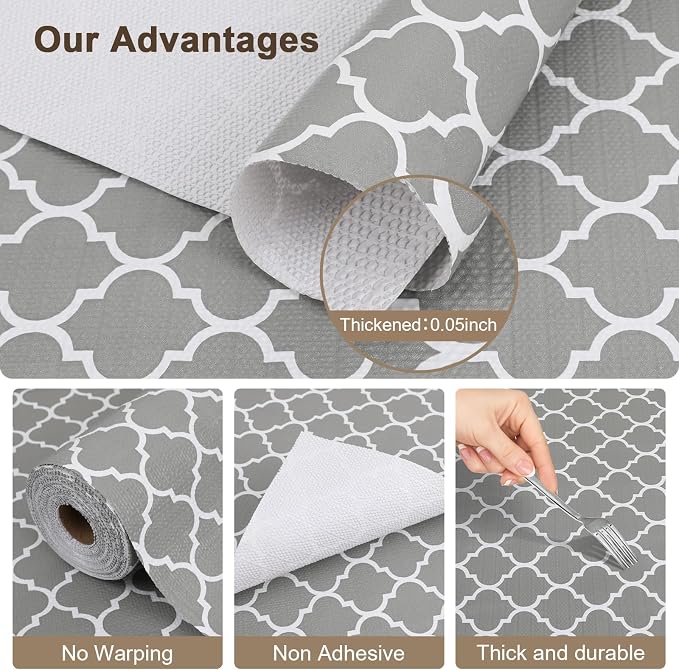 OcePor Non-Adhesive Drawer and Shelf Liner 24IN x 30FT，Non Slip Cabinet and - Image 4
