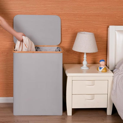 Double Laundry Hamper with Lid, Divided Laundry Hamper with Removable Bags - Image 7