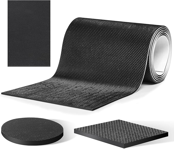 CHUNZEXI Self Adhesive Non Slip Furniture Pads 4”x40” Rubber Floor Protectors, Cuttable Anti Skid Grippers for Hardwood Floors, Scratch and Slide Protection