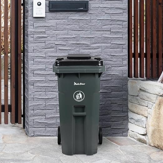 32 Gallon Trash Can with Wheels Outdoor Trash Can with Lid and Wheels - Image 5