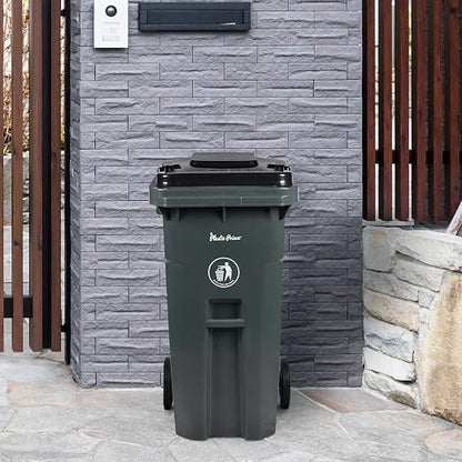 32 Gallon Trash Can with Wheels Outdoor Trash Can with Lid and Wheels - Image 5