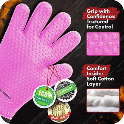 KITCHEN PERFECTION S Silicone Smoker Oven Gloves -Extreme Heat Resistant BBQ - Image 4