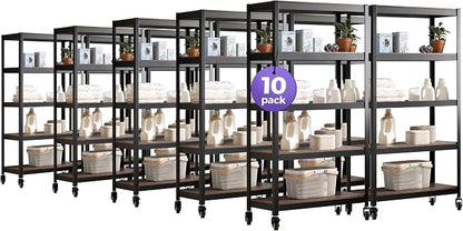 HOMEDANT House 5-Tier Metal Rolling Cart Shelf Rack Casters Heavy Duty Wheel by TheBestOrganizingSolution