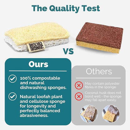 Jungle Culture Eco Sponge Set of 4 • Eco Friendly Natural Dishwashing Sponges • - Image 5