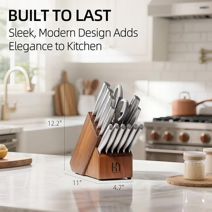 KnifeSaga Kitchen Knife Set 14 Piece Premium Japanese High Carbon Stainless - Image 7