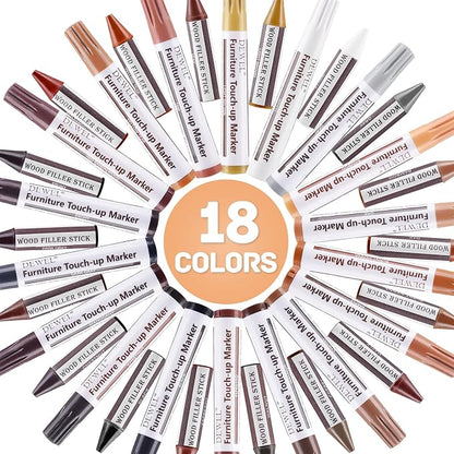 DEWEL Wood Furniture Markers & Filler Sticks Repair Kit, New Improved 18 Colors - Image 6