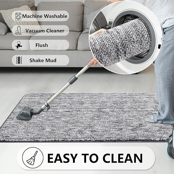 REFETONE Indoor Doormat, Front Door Mat 20"x32" Absorbent Rubber Backing Non - Image 6