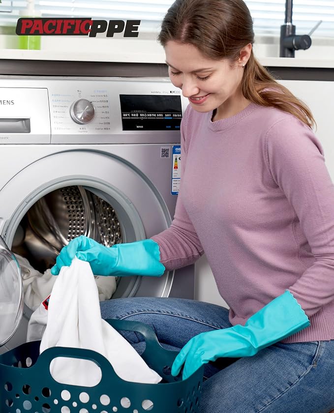 PACIFIC PPE 2 Pairs Reusable Dishwashing Cleaning Gloves - Image 7