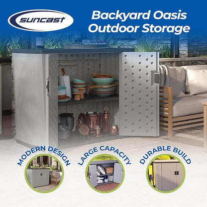 Suncast Outdoor Storage Shed for Patio and Garden, Backyard Oasis, 130 Gallon - Image 2