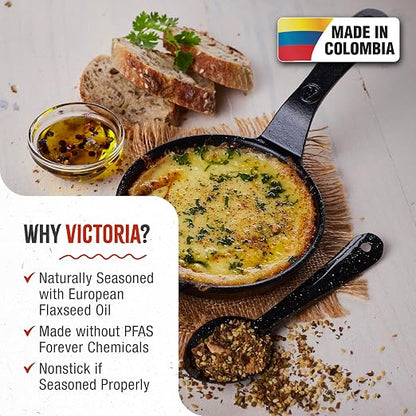 Victoria 4-Inch Cast Iron Skillet, Pre-Seasoned Cast Iron Frying Pan - Image 2