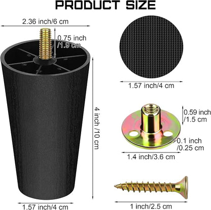 TURSTIN 8 Pack 4 Inch Plastic Furniture Legs - Image 2