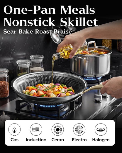 Honeycomb Stainless Steel Nonstick Frying Pan - Image 4
