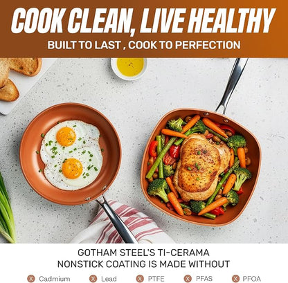 Gotham Steel 12 Pc Ceramic Cookware Set Nonstick, Ceramic Pots and Pans Set Non - Image 5