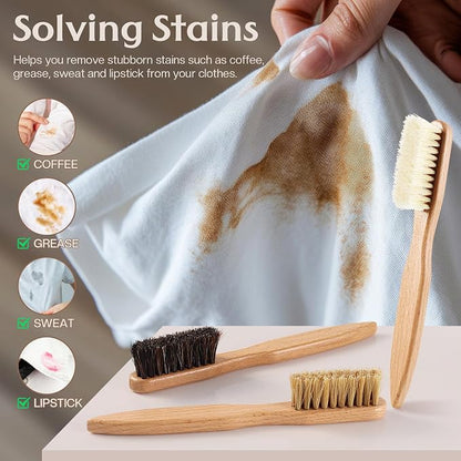 3 Pcs Wood Laundry Stain Brush Stain Remover Brushes - Image 3