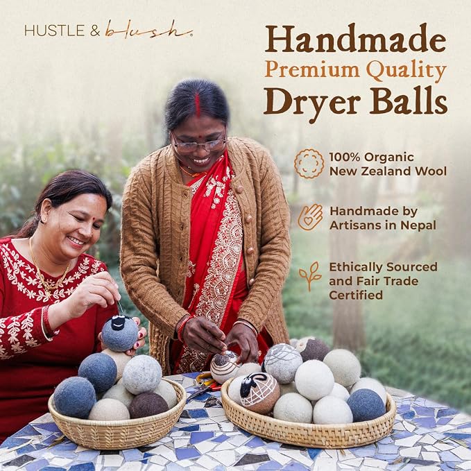 Fluff Ewes Wool Dryer Balls 3 Pack Premium New Zealand Wool Laundry Balls - Image 3