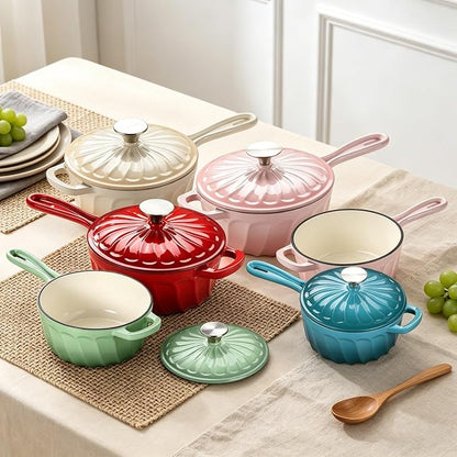 Enameled Cast Iron Sauce Pan, 2 Quart Enameled Saucepan - Image 8