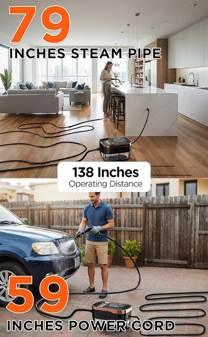 Steam Cleaner, 4 Bar High Pressure Steamer, 15s Fast Heat-Up, 6 Level - Image 5