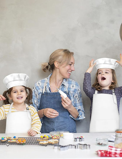 Kids Apron and Chef Hat Set, 24 Pieces Boys Girls Kids Apron - Image 8